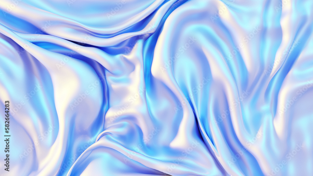 Obraz premium Abstract fluid iridescent holographic neon curved wave in motion colorful background, Gradient design, 3d render