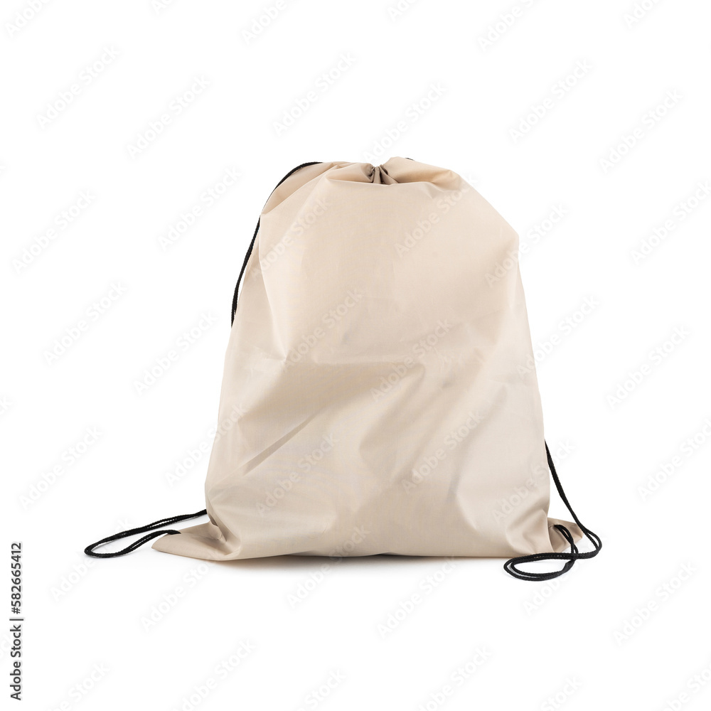 Drawstring pack template classic textile isolated on white Drawstring pack template classic textile isolated on white