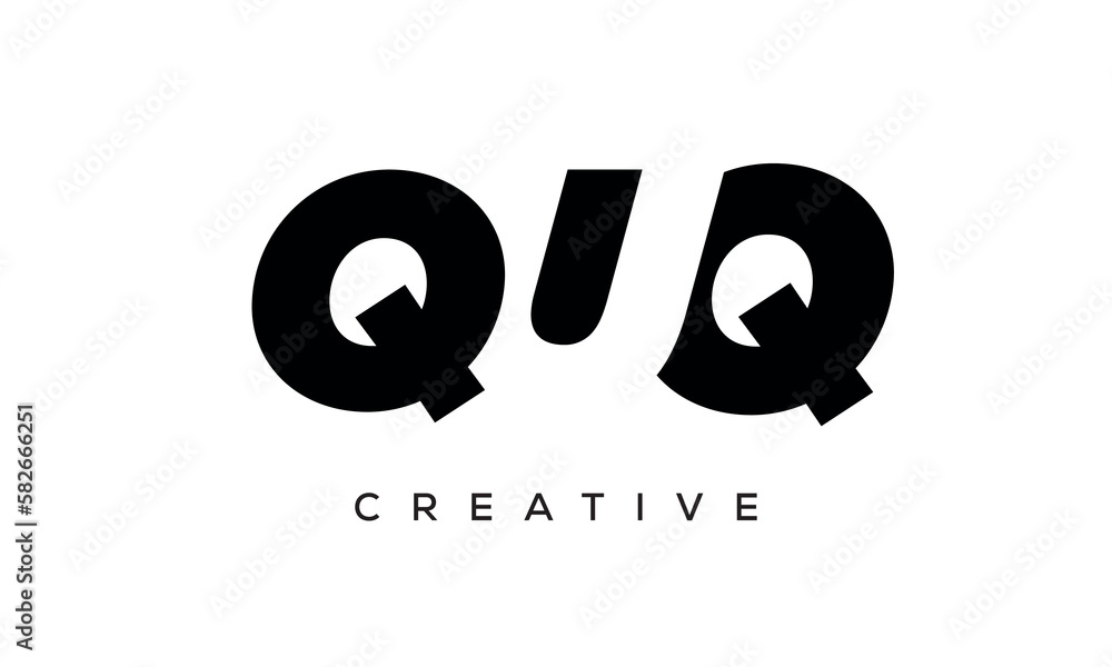 QUQ letters negative space logo design. creative typography monogram vector QUQ letters negative space logo design. creative typography monogram vector