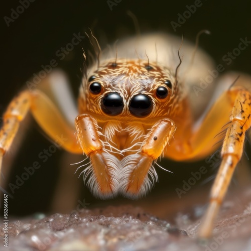 Macro Shot of Single Cute and Dangerous Spider, Generative AI