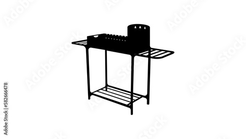Brazier for frying meat silhouette photo