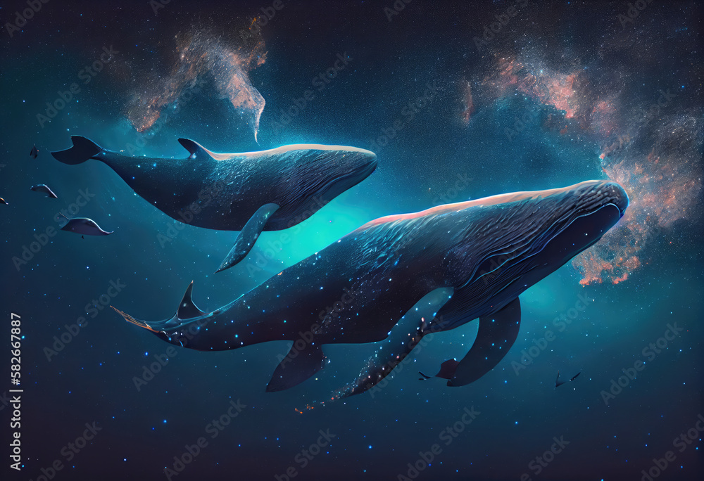 Whale in the sea. Generative AI 
