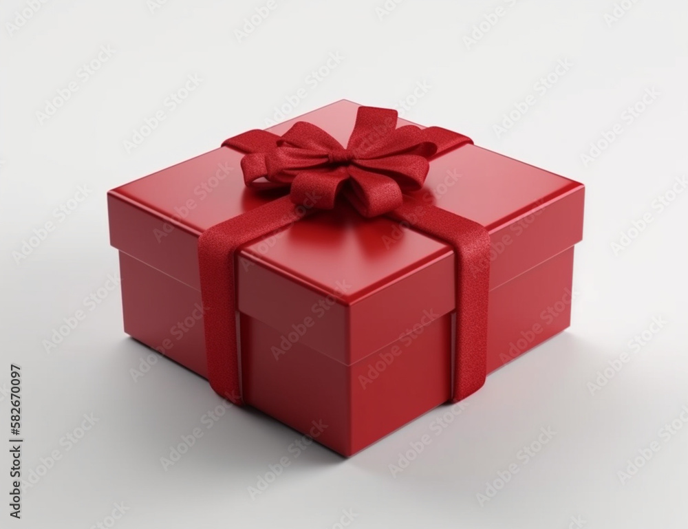 Fototapeta premium red gift box with ribbon