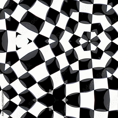 Abstract black and white pattern background created with Generative Al technology © Grafititee