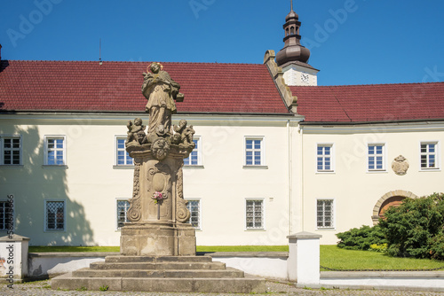 Sculpture in front of the Frydecki Castle in Frydek Mistek, Czech Republic photo