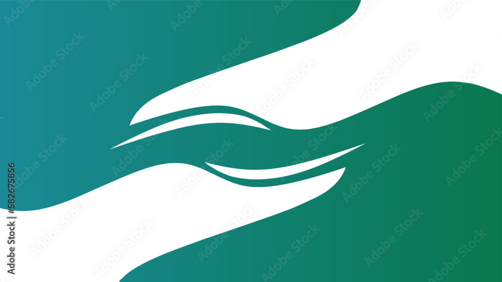 simple abstract background of gradients of blue and green, with white wave and lines, for presentation template, business object, banner, or content (flat design) simple abstract background of gradients of blue and green, with white wave and lines, for presentation template, business object, banner, or content (flat design)