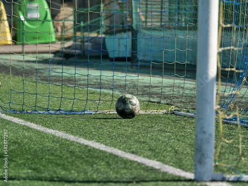 soccer ball in goal