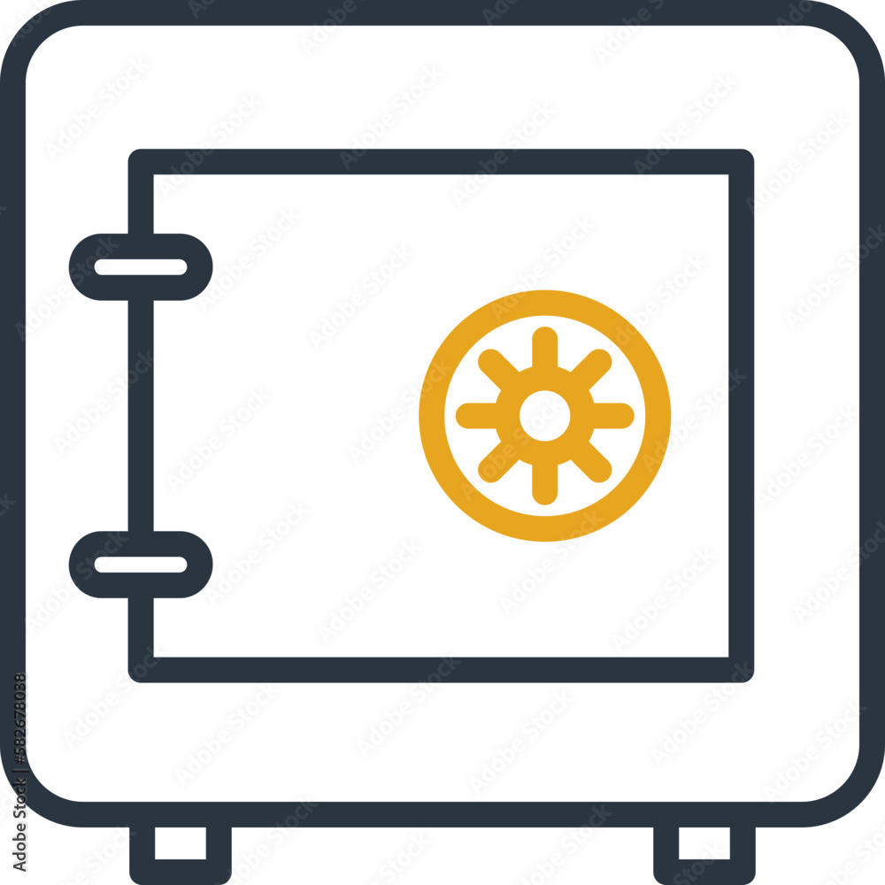 Bank safe thin line icon, symbol of security and protection. Modern vector illustration. Bank safe thin line icon, symbol of security and protection. Modern vector illustration.