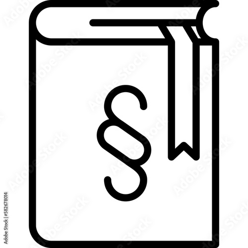 Law book thin line icon. Vector illustration.