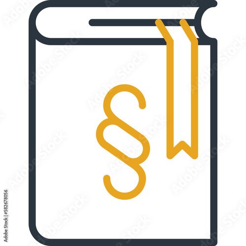 Law book thin line icon. Vector illustration.