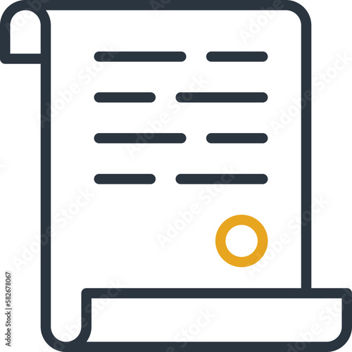Verdict, sentence thin line icon. Judicial document. Vector illustration.