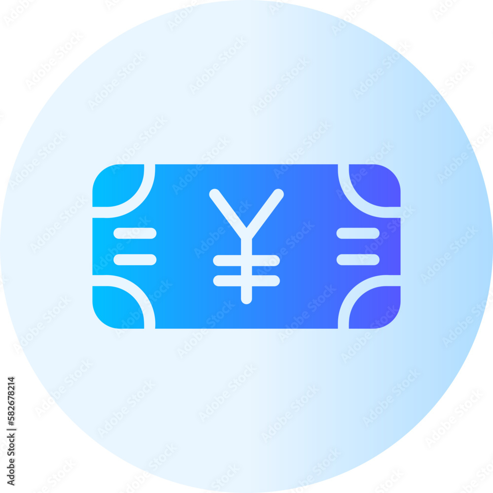 Obraz premium yen gradient icon