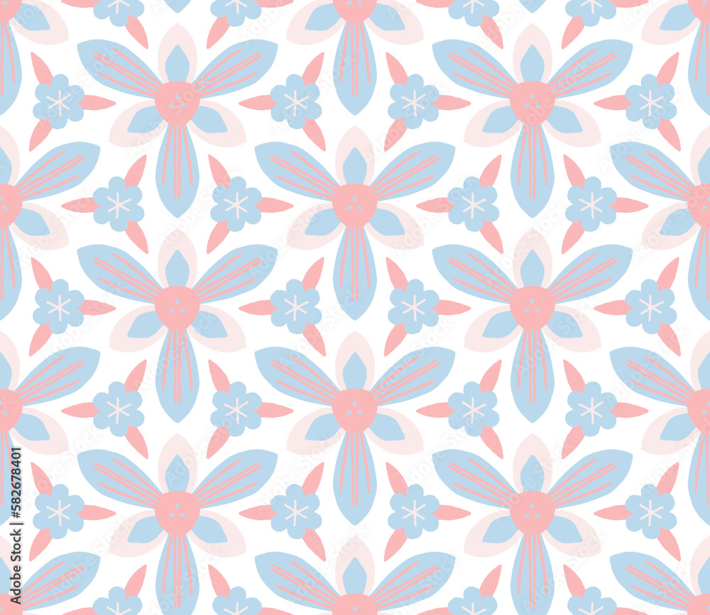 Multi colored floral seamless pattern. Texture for wrapping paper, fabrics, decor.