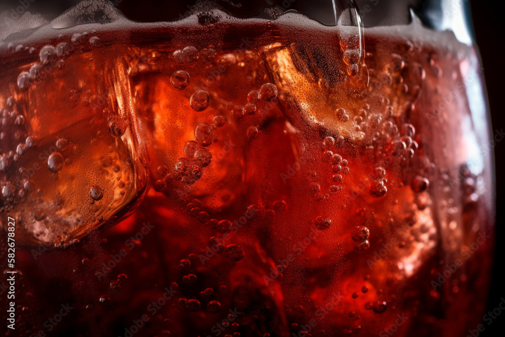 Soda. Cola. close up. generative ai Soda. Cola. close up. generative ai
