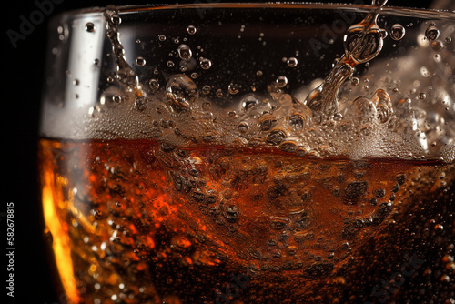 Soda. Cola. close up. generative ai 
