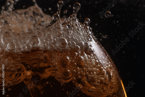 Soda. Cola. close up. generative ai 