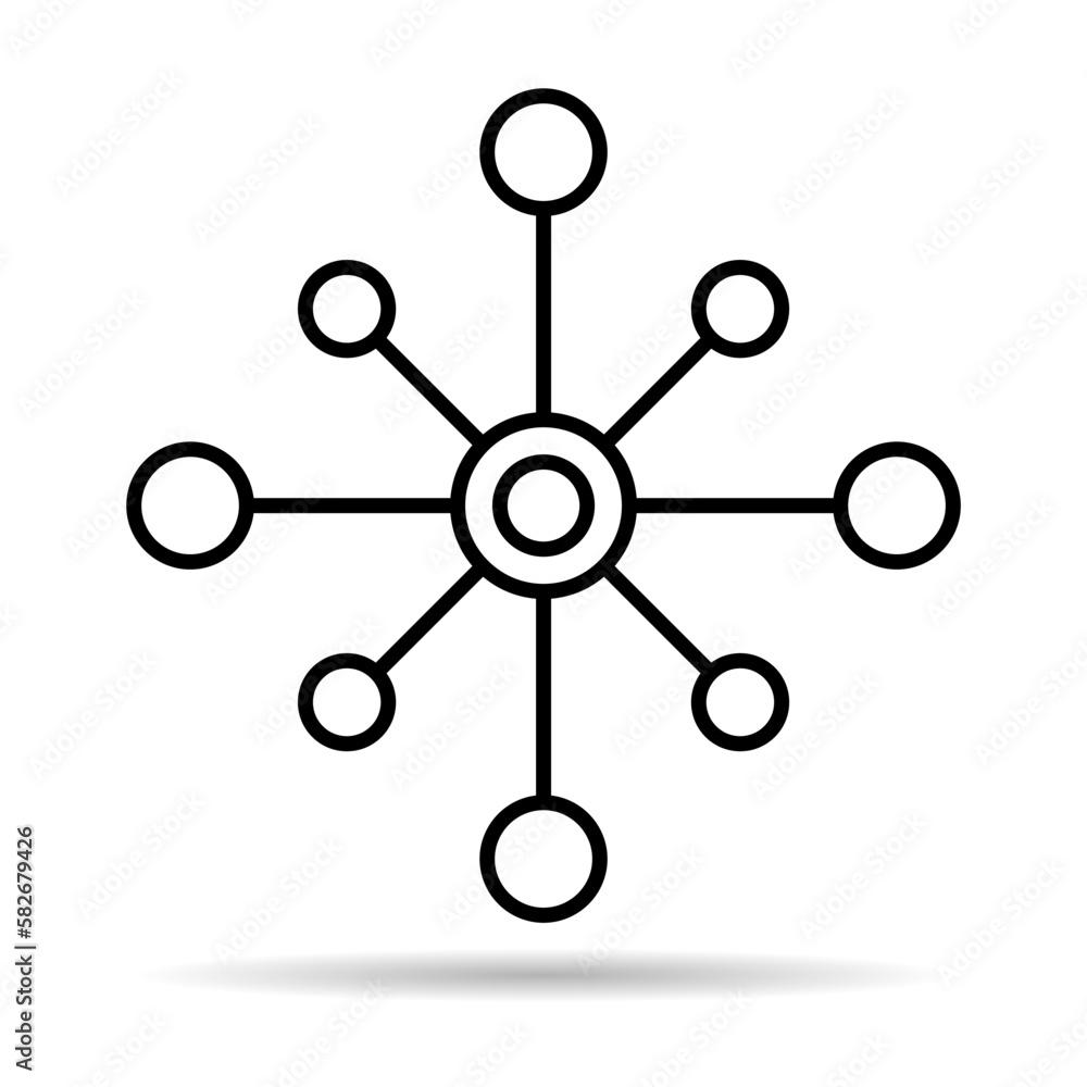 Multichannel digital design shadow icon, omnichannel flat web symbol, internet vector illustration Multichannel digital design shadow icon, omnichannel flat web symbol, internet vector illustration