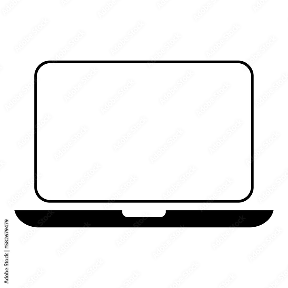 Laptop flat web icon, notebook computer technology symbol , blank display vector illustration Laptop flat web icon, notebook computer technology symbol , blank display vector illustration