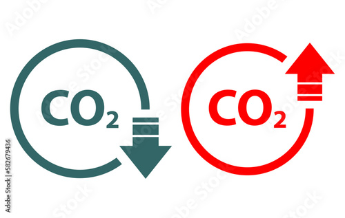 Set of CO2 reduce cloud icon, clean global emission, environment eco design symbol vector illustration