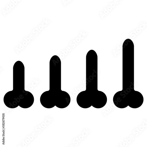 Set of Man anatomy organ, penis pictogram icon, masculine genital web graphic vector illustration
