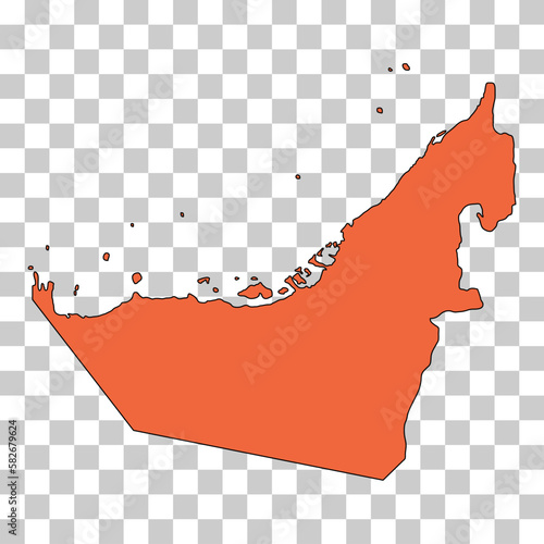United arab emirates map icon, geography blank concept, isolated graphic background vector illustration