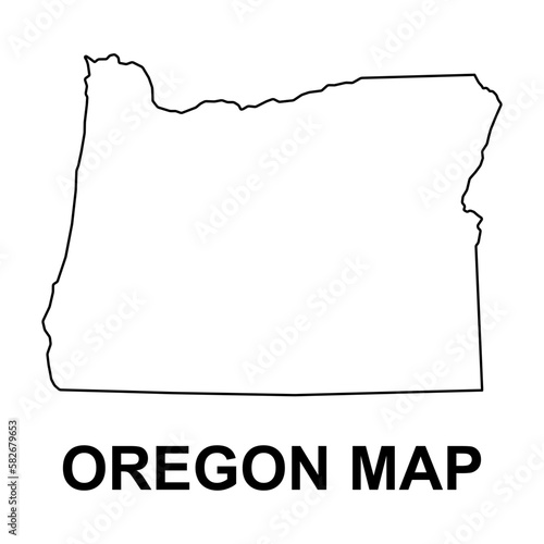 Oregon map shape, united states of america. Flat concept icon symbol vector illustration