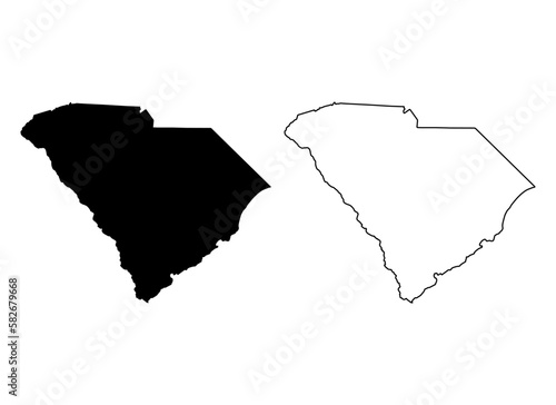 Set of South carolina map, united states of america. Flat concept symbol vector illustration photo