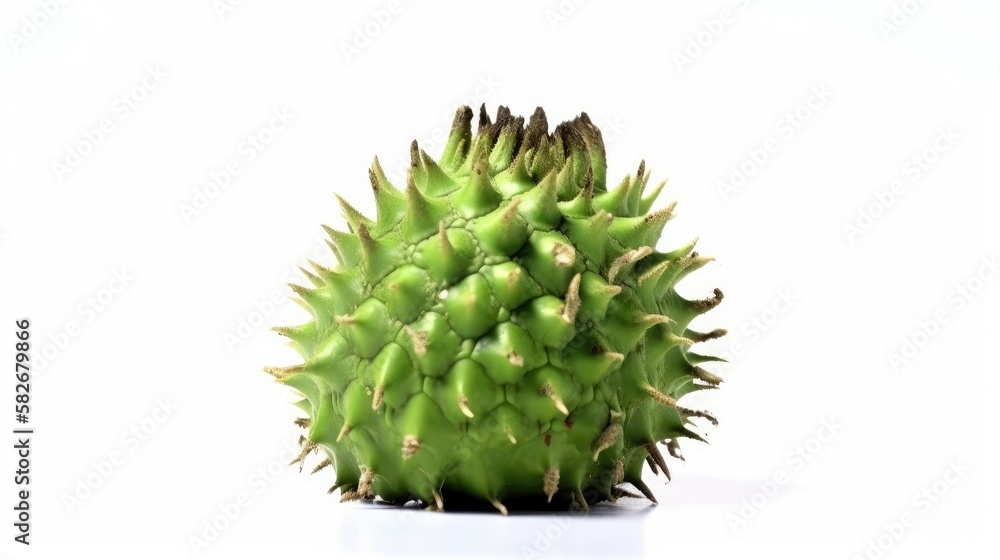 Atemoya fruit isolated on white background created with generative AI technology Atemoya fruit isolated on white background created with generative AI technology