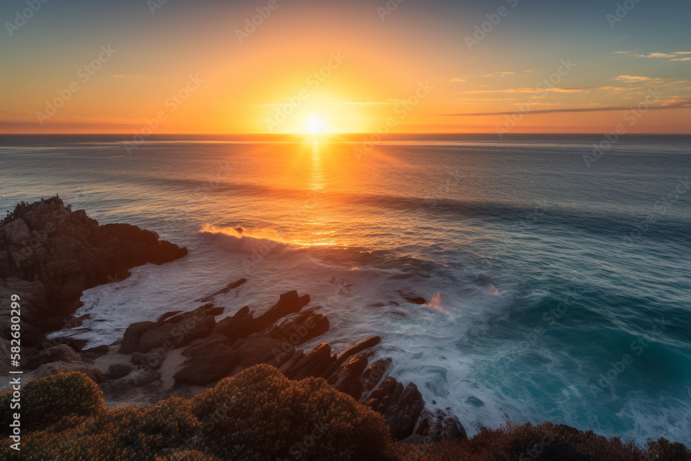Obraz premium sunset over the sea. generative ai