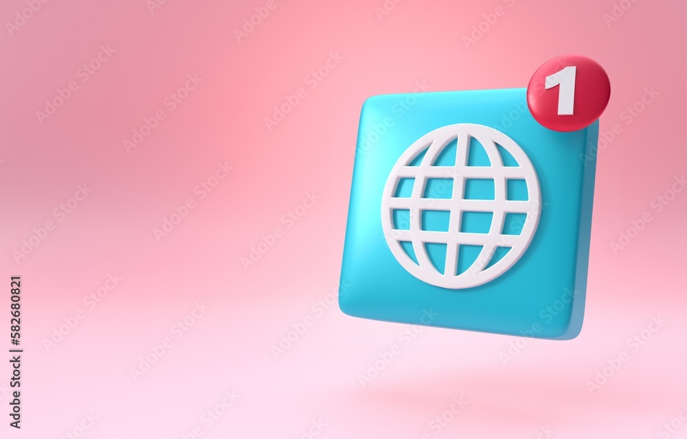 Isolated Website Icon. 3D Illustration Isolated Website Icon. 3D Illustration