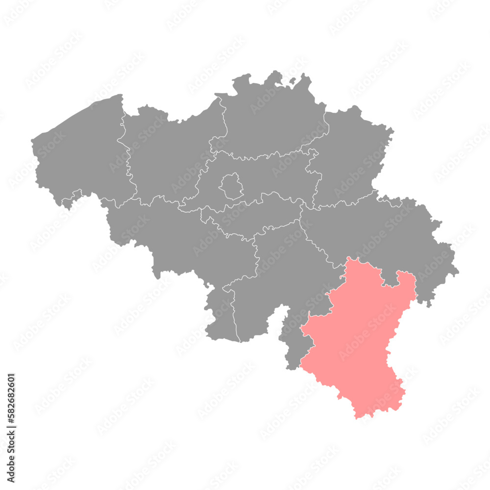 Luxembourg province map, Belgium provinces. Vector illustration.