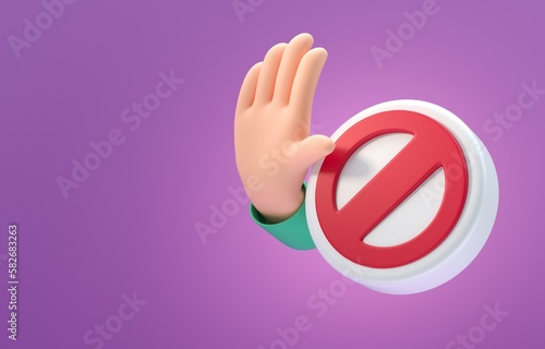 Isolated Forbidden Sign. 3D Illustration photo