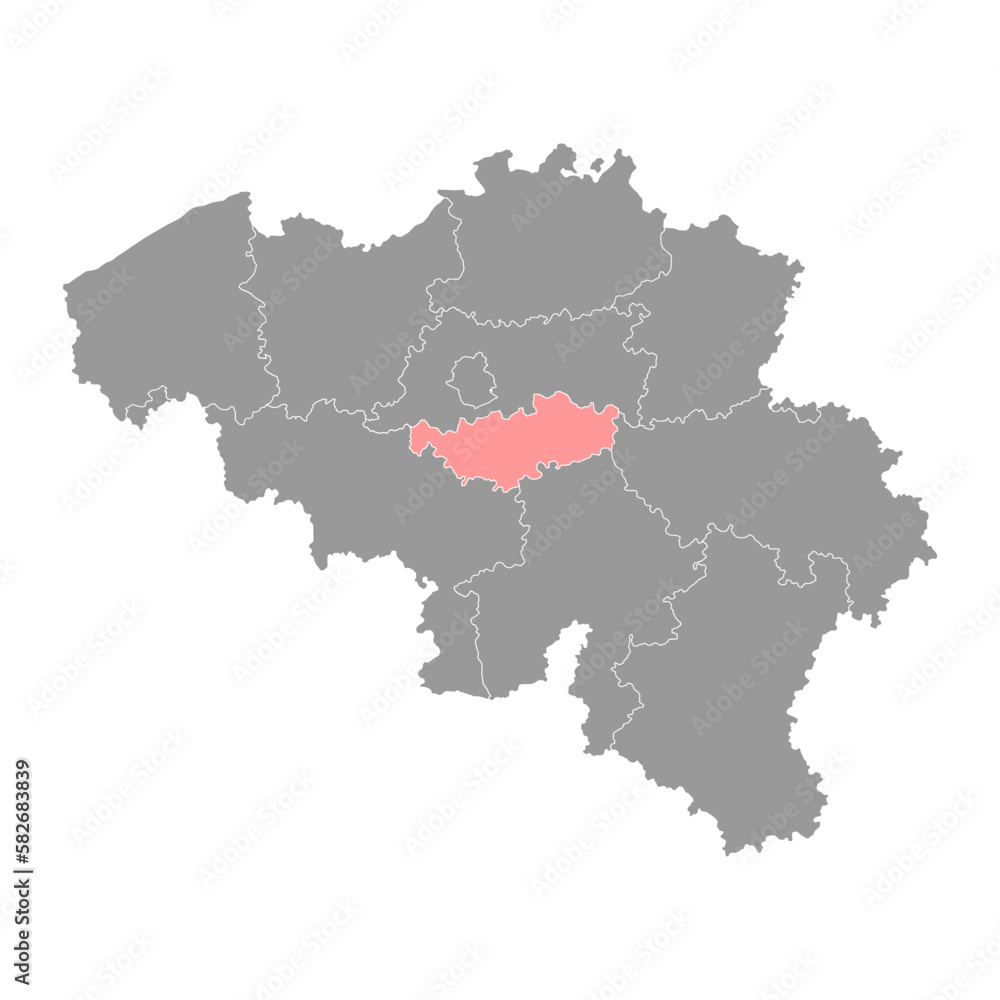 Walloon Brabant Province map, Provinces of Belgium. Vector illustration.