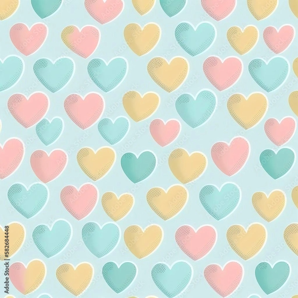 Funny hearts. Seamless pattern for your design. Great for Baby, Valentine's Day, Mother's Day, wedding, scrapbook, surface textures.