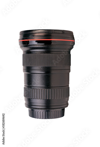 Obraz na plátne Wide-angle lens of professional camera, side view