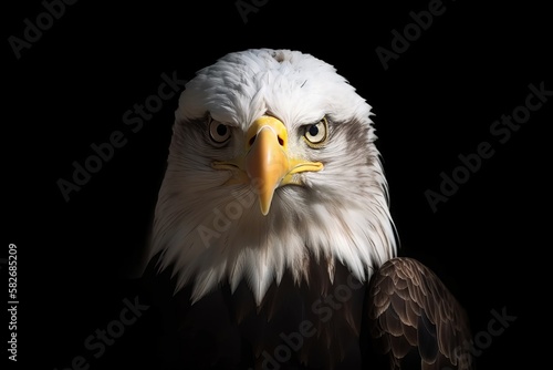 Portrait of an American Bald Eagle (Haliaeetus leucocephalus) generative AI