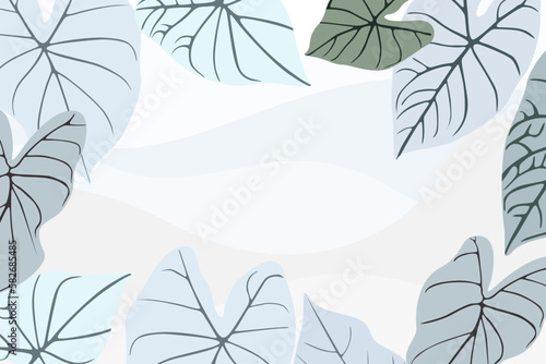 Illustration vector graphic of white taro leaves photo