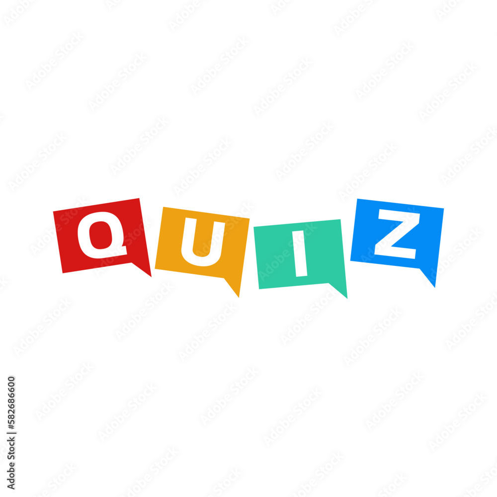 Quiz logo with speech bubble symbols. Quiz icon isolated on white background Quiz logo with speech bubble symbols. Quiz icon isolated on white background