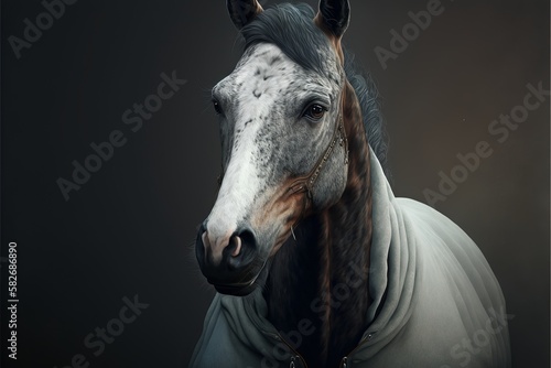 Wildlife Fitness  Horse Posing in Sports Clothes