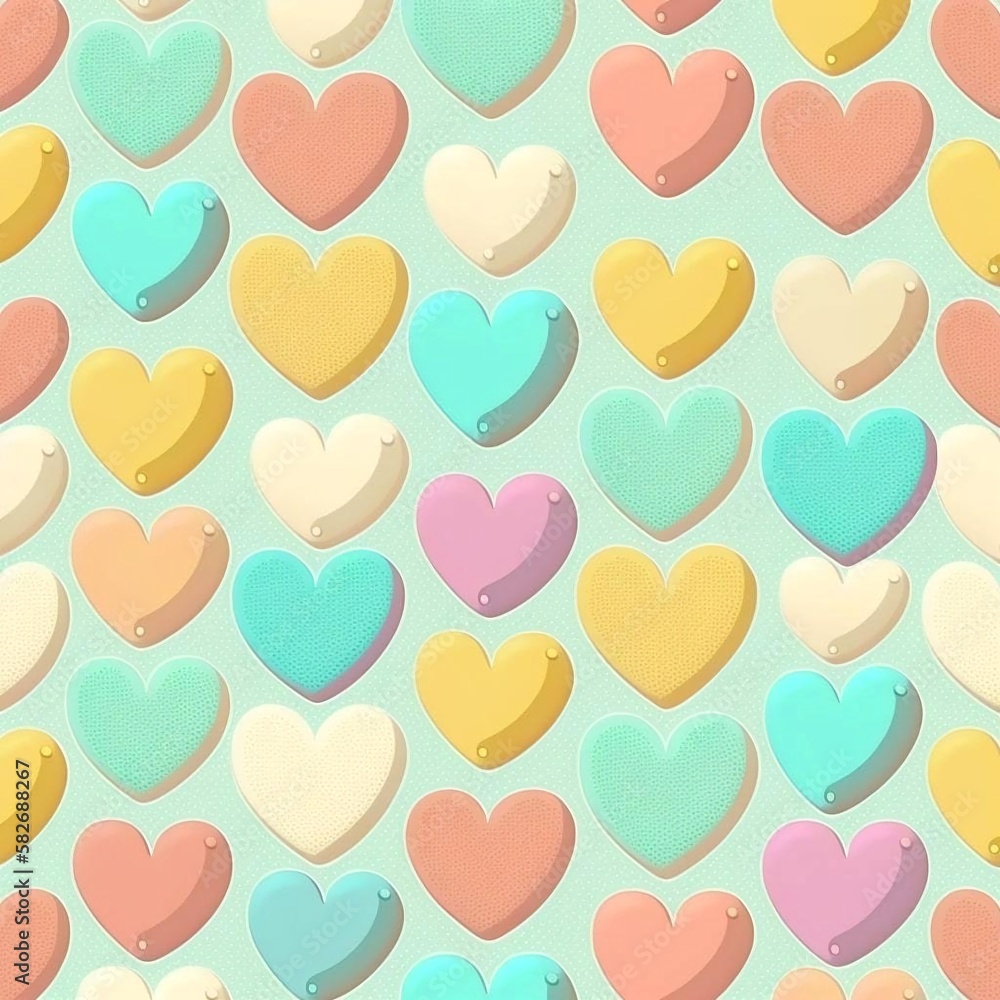 Funny hearts. Seamless pattern for your design. Great for Baby, Valentine's Day, Mother's Day, wedding, scrapbook, surface textures.