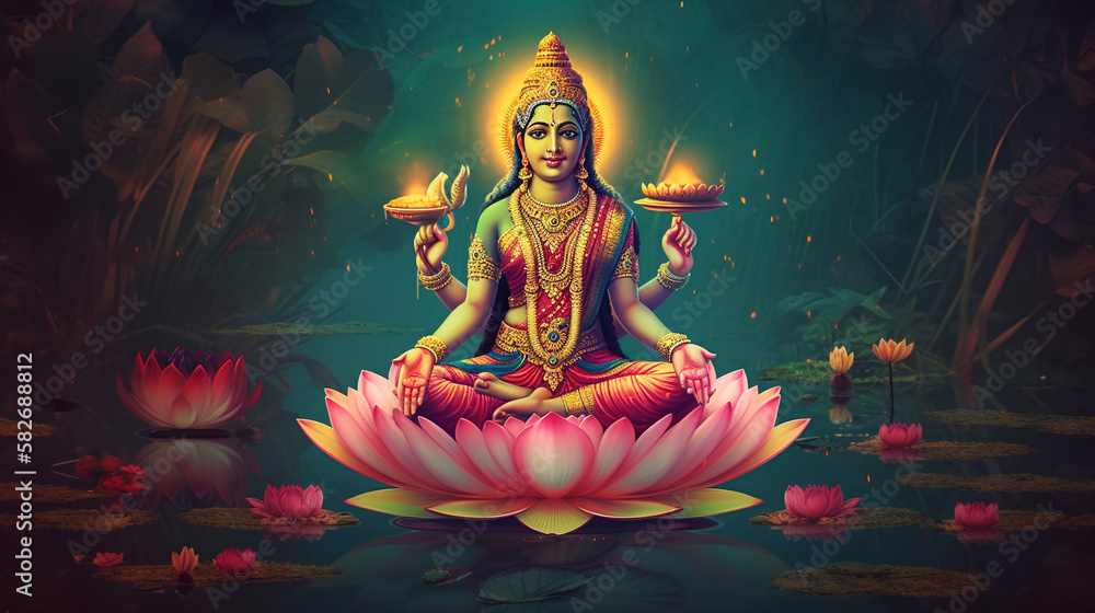 Hindu Goddess Lakshmi - Goddess of wealth and fortune