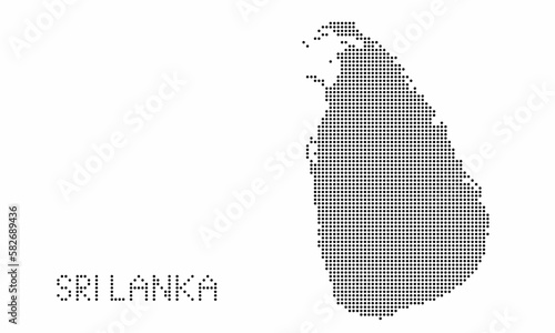 Sri Lanka dotted map with grunge texture in dot style. Abstract vector illustration of a country map with halftone effect for infographic. 