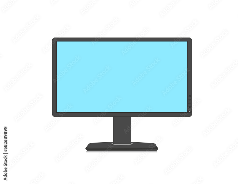 Blank computer display on white background. Blank computer display on white background.