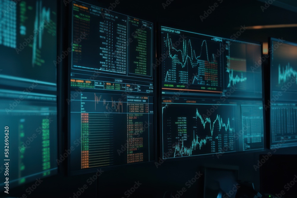 Stock market monitors, generative AI Stock market monitors, generative AI