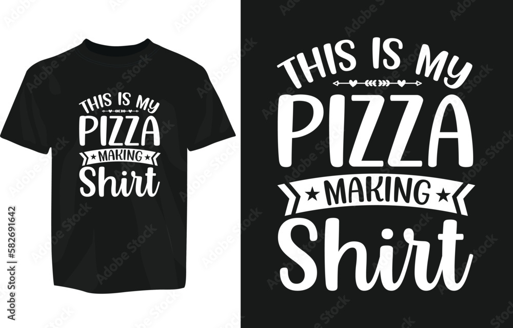 Fototapeta premium Pizza Typography design for tshirt, mug, sticker, fast food pizza typography design
