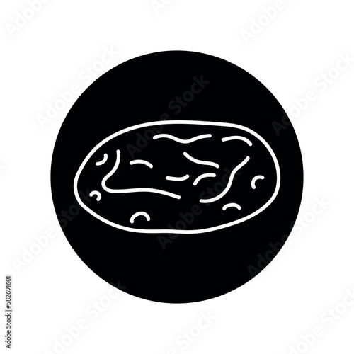 Pita bread black line icon. Bakery.