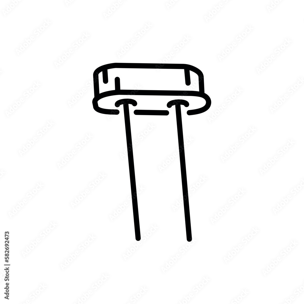 Crystal diode black line icon. Pictogram for web page Crystal diode black line icon. Pictogram for web page