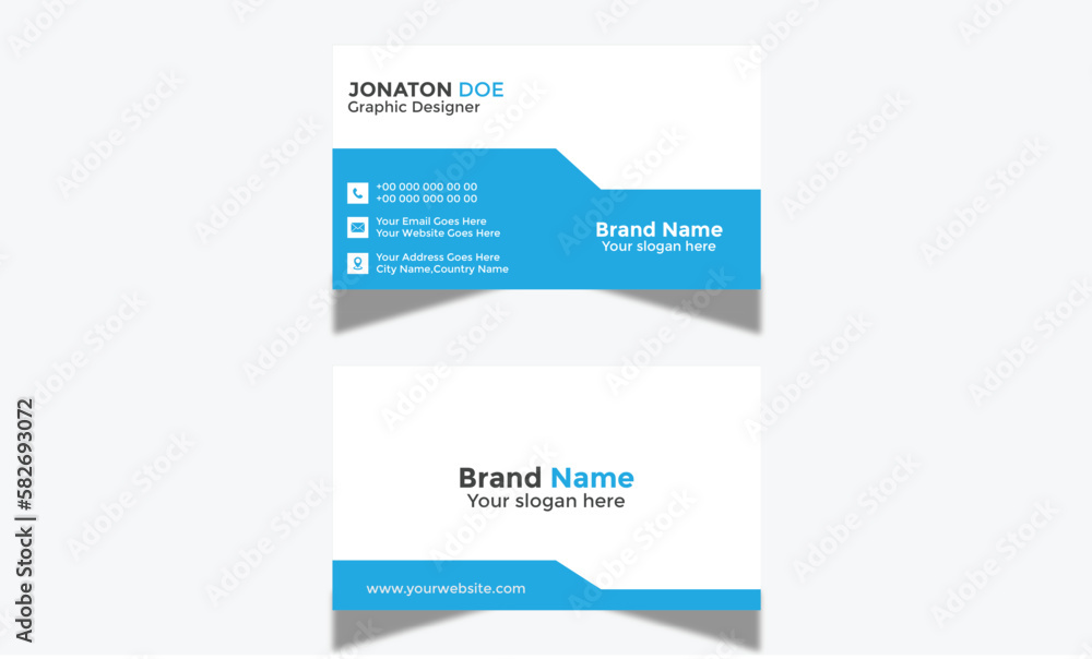 Modern Corporate and Creative Business Card Design Template Double-sided -Horizontal Name Card Simple and Clean Visiting  Card Vector illustration Colorful Business Card
