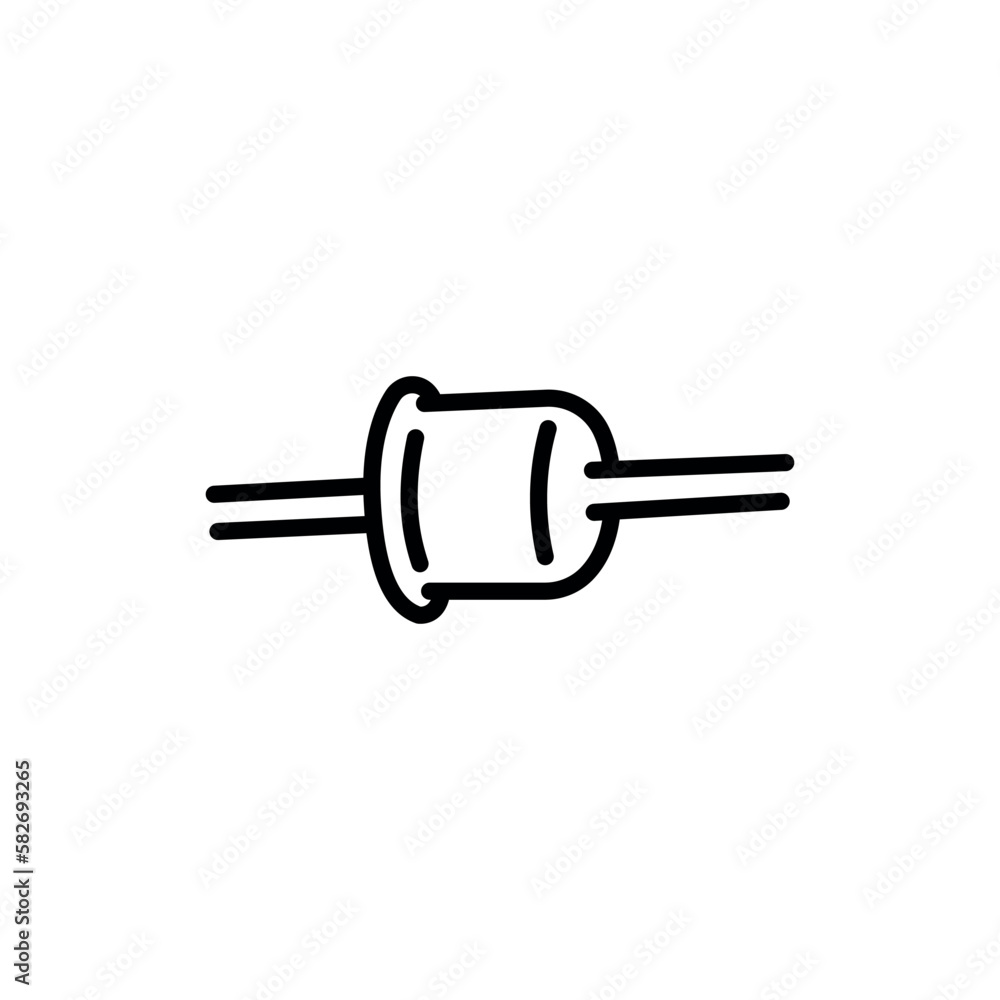 Tunnel diode black line icon. Pictogram for web page Tunnel diode black line icon. Pictogram for web page