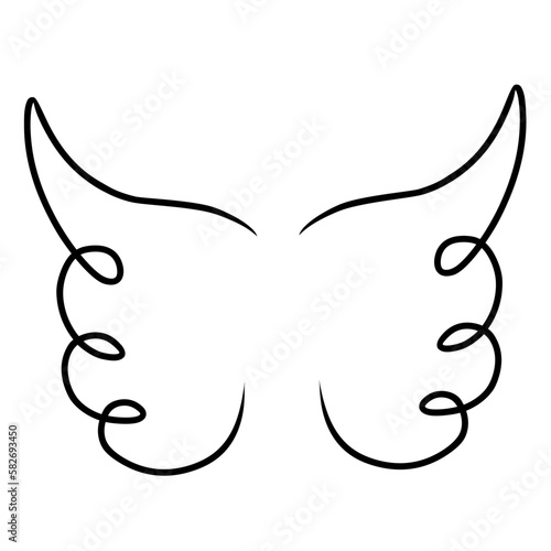 Wings icon collection sketch hand drawn vector illustration sketch.